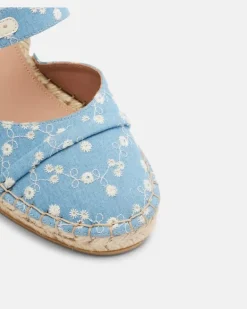 Espadrille-Wedges Farah aus Denim Blau