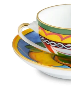 Espresso-Service mit Archiv-Print - Weiß