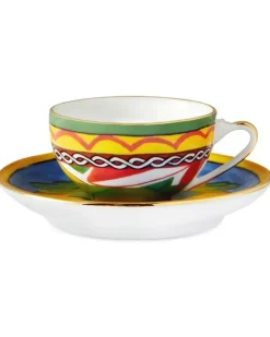 Espresso-Service mit Archiv-Print - Weiß