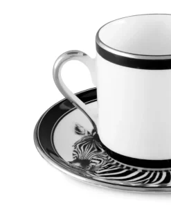 Espresso-Service mit Zebra-Motiv - Weiß