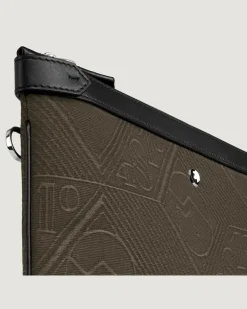 Etui aus 4810 Jacquard - Khaki - Stoff und Leder - MB220262 - Taschenaccessoires