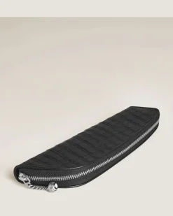 Etui für 1 Schreibgerät aus Leder mit Krokoprägung - Schwarz - Leder - MB220484 - Schreibgeräteetuis