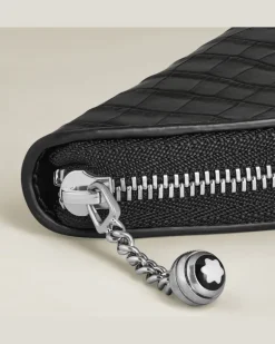 Etui für 1 Schreibgerät aus Leder mit Krokoprägung - Schwarz - Leder - MB220484 - Schreibgeräteetuis