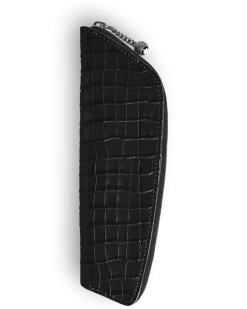 Etui für 1 Schreibgerät aus Leder mit Krokoprägung - Schwarz - Leder - MB220484 - Schreibgeräteetuis