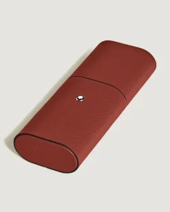 Etui für 2 Schreibgerät aus Sartorial Leder - Red Oak - Leder - MB223127 - Schreibgeräteetuis