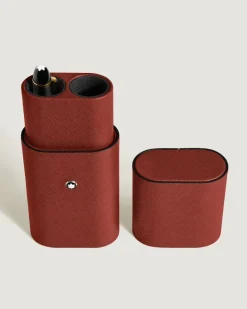 Etui für 2 Schreibgerät aus Sartorial Leder - Red Oak - Leder - MB223127 - Schreibgeräteetuis