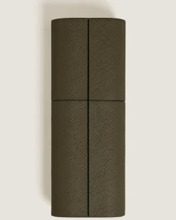 Etui für 2 Schreibgerät aus Sartorial Leder - Khaki - Leder - MB222342 - Schreibgeräteetuis