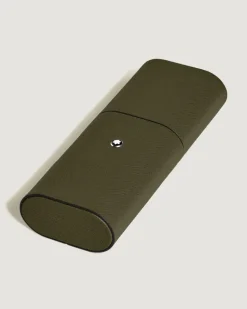 Etui für 2 Schreibgerät aus Sartorial Leder - Khaki - Leder - MB222342 - Schreibgeräteetuis