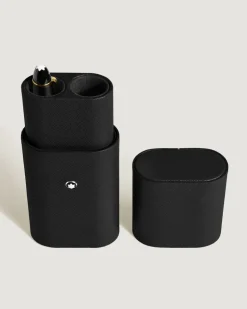 Etui für 2 Schreibgerät aus Sartorial Leder - Schwarz - Leder - MB222340 - Schreibgeräteetuis