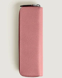 Etui für 1 Schreibgerät mit Reißverschluss aus Sartorial Leder - Zartes Rot - Leder - MB198884 - Schreibgeräteetuis