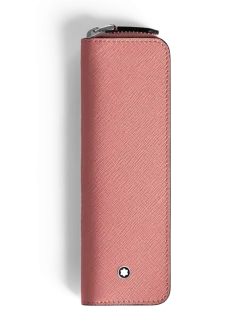 Etui für 1 Schreibgerät mit Reißverschluss aus Sartorial Leder - Zartes Rot - Leder - MB198884 - Schreibgeräteetuis