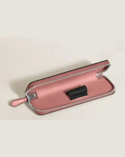 Etui für 1 Schreibgerät mit Reißverschluss aus Sartorial Leder - Zartes Rot - Leder - MB198884 - Schreibgeräteetuis