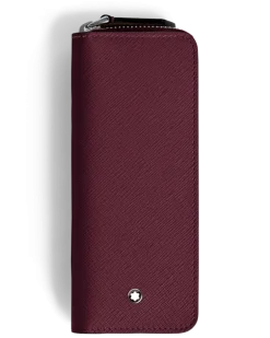 Etui für 2 Schreibgerät mit Reißverschluss aus Sartorial Leder - Cassis - Leder - MB199383 - Schreibgeräteetuis