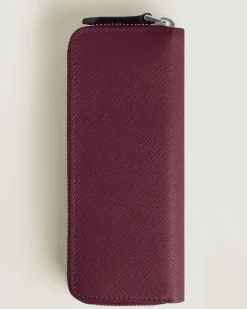 Etui für 2 Schreibgerät mit Reißverschluss aus Sartorial Leder - Cassis - Leder - MB199383 - Schreibgeräteetuis