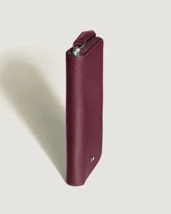 Etui für 2 Schreibgerät mit Reißverschluss aus Sartorial Leder - Cassis - Leder - MB199383 - Schreibgeräteetuis