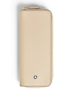 Etui für 2 Schreibgerät mit Reißverschluss aus Meisterstück Leder - Wolkiges Beige - Leder - MB221454 - Schreibgeräteetuis
