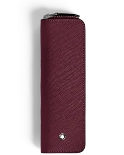 Etui für 1 Schreibgerät mit Reißverschluss aus Sartorial Leder - Cassis - Leder - MB199382 - Schreibgeräteetuis