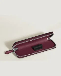 Etui für 1 Schreibgerät mit Reißverschluss aus Sartorial Leder - Cassis - Leder - MB199382 - Schreibgeräteetuis