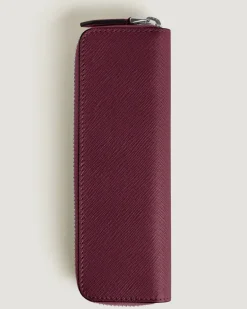 Etui für 1 Schreibgerät mit Reißverschluss aus Sartorial Leder - Cassis - Leder - MB199382 - Schreibgeräteetuis