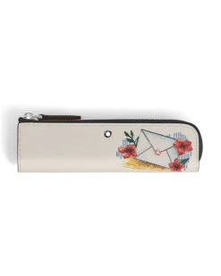 Etui für 1 Schreibgerät mit Reißverschluss aus Sartorial Leder - Elfenbein - Leder - MB223125 - Schreibgeräteetuis