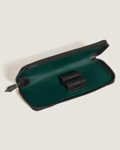Etui für 2 Schreibgerät mit Reißverschluss aus Extreme Leder - British Green - Leder - MB220254 - Schreibgeräteetuis