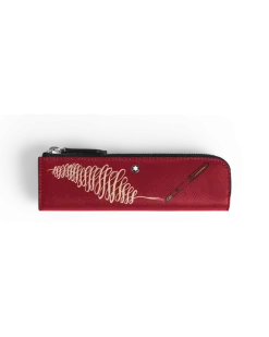 Etui für 1 Schreibgerät mit Reißverschluss „Year of the Horse“ aus hochwertigem Leder - Red - Leder - MB222858 - Schreibgeräteetuis