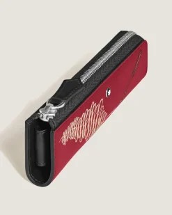 Etui für 1 Schreibgerät mit Reißverschluss „Year of the Horse“ aus hochwertigem Leder - Red - Leder - MB222858 - Schreibgeräteetuis
