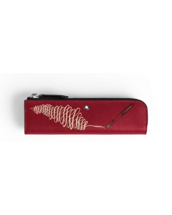 Etui für 1 Schreibgerät mit Reißverschluss „Year of the Horse“ aus hochwertigem Leder - Red - Leder - MB222858 - Schreibgeräteetuis