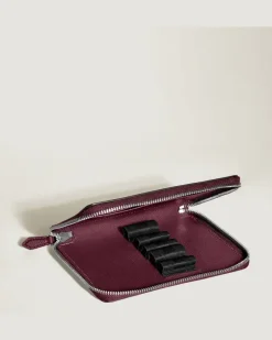 Etui für 5 Schreibgerät mit Reißverschluss aus Sartorial Leder - Cassis - Leder - MB199384 - Schreibgeräteetuis