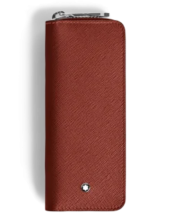 Etui für 2 Schreibgerät mit Reißverschluss aus Sartorial Leder - Red Oak - Leder - MB223093 - Schreibgeräteetuis
