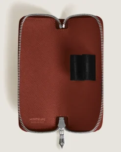 Etui für 2 Schreibgerät mit Reißverschluss aus Sartorial Leder - Red Oak - Leder - MB223093 - Schreibgeräteetuis