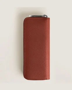 Etui für 2 Schreibgerät mit Reißverschluss aus Sartorial Leder - Red Oak - Leder - MB223093 - Schreibgeräteetuis