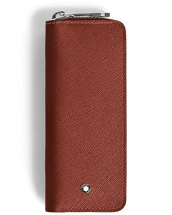 Etui für 2 Schreibgerät mit Reißverschluss aus Sartorial Leder - Red Oak - Leder - MB223093 - Schreibgeräteetuis