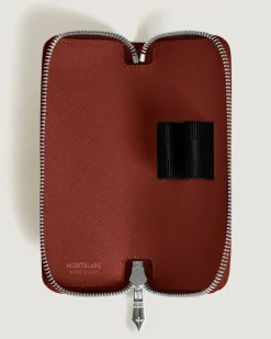 Etui für 2 Schreibgerät mit Reißverschluss aus Sartorial Leder - Red Oak - Leder - MB223093 - Schreibgeräteetuis