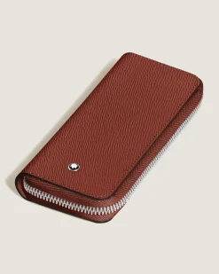 Etui für 2 Schreibgerät mit Reißverschluss aus Sartorial Leder - Red Oak - Leder - MB223093 - Schreibgeräteetuis