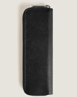 Etui für 1 Schreibgerät mit Reißverschluss aus Sartorial Leder - Schwarz - Leder - MB220368 - Schreibgeräteetuis