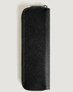 Etui für 1 Schreibgerät mit Reißverschluss aus Sartorial Leder - Schwarz - Leder - MB220368 - Schreibgeräteetuis