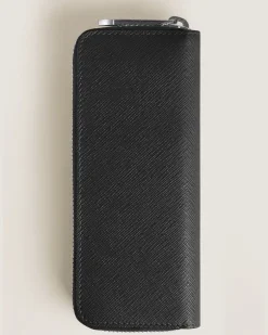 Etui für 2 Schreibgerät mit Reißverschluss aus Sartorial Leder - Schwarz - Leder - MB220370 - Schreibgeräteetuis