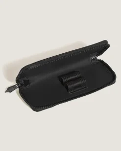 Etui für 2 Schreibgerät mit Reißverschluss aus Extreme Leder - Schwarz - Leder - MB220253 - Schreibgeräteetuis