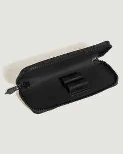Etui für 2 Schreibgerät mit Reißverschluss aus Extreme Leder - Schwarz - Leder - MB220253 - Schreibgeräteetuis