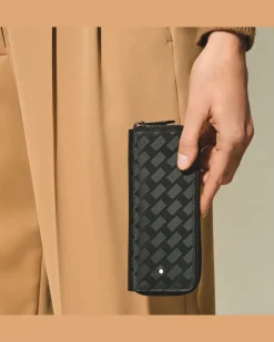 Etui für 2 Schreibgerät mit Reißverschluss aus Extreme Leder - Schwarz - Leder - MB220253 - Schreibgeräteetuis