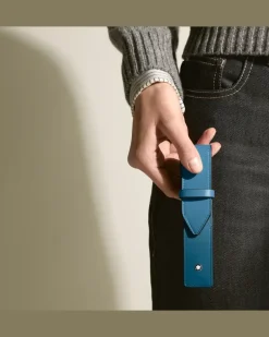 Etui Montblanc Envelope für 2 Schreibgerät - Tintenblau - Leder - MB221366 - Schreibgeräteetuis