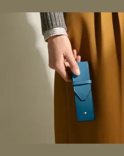 Etui Montblanc Envelope für 2 Schreibgerät - Rauchiges Sfumato-Blau - Leder - MB199262 - Schreibgeräteetuis