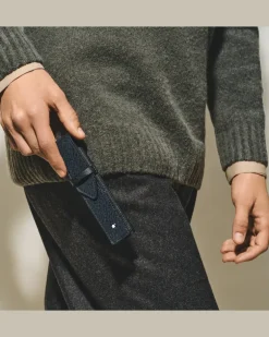 Etui Montblanc Envelope für 1 Schreibgerät - Tweed-Blau - Leder - MB220352 - Schreibgeräteetuis