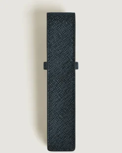 Etui Montblanc Envelope für 1 Schreibgerät - Tweed-Blau - Leder - MB220352 - Schreibgeräteetuis