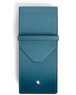 Etui Montblanc Envelope für 3 Schreibgerät - Rauchiges Sfumato-Blau - Leder - MB199264 - Schreibgeräteetuis