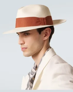 Fedora-Hut Rafael aus Stroh Weiß