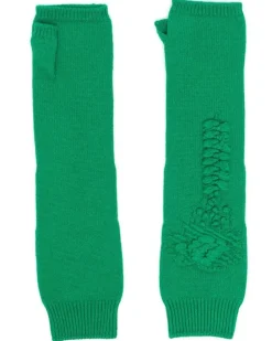 Fingerlose Fäustlinge aus Kaschmir - Grün
