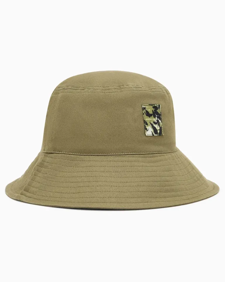 Fischerhut aus Twill mit Bändern GrüN