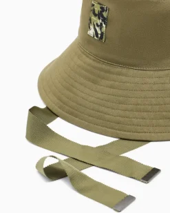 Fischerhut aus Twill mit Bändern GrüN